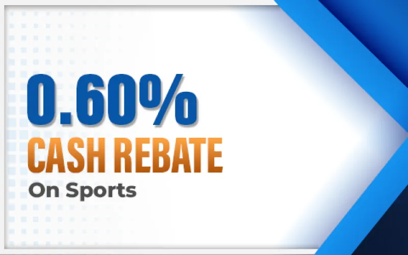 MostPlay sports: up to 0.60% daily cash rebate on wagers.