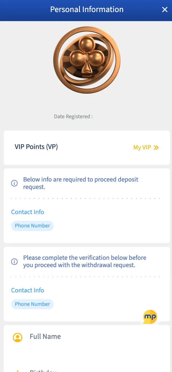 Log in to your personal account on the website MostPlay.