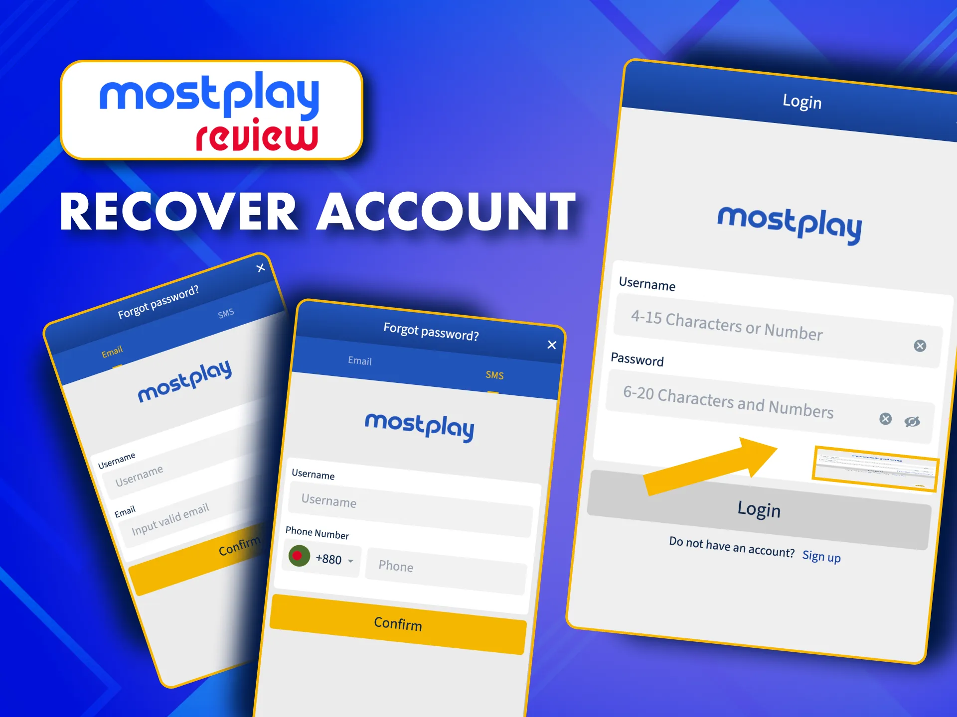 To recover your MostPlay account, use these instructions.