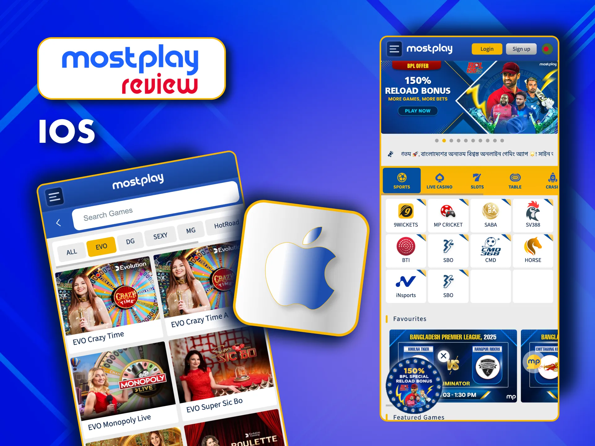 Download and use the MostPlay app for iOS with a wide variety of games.