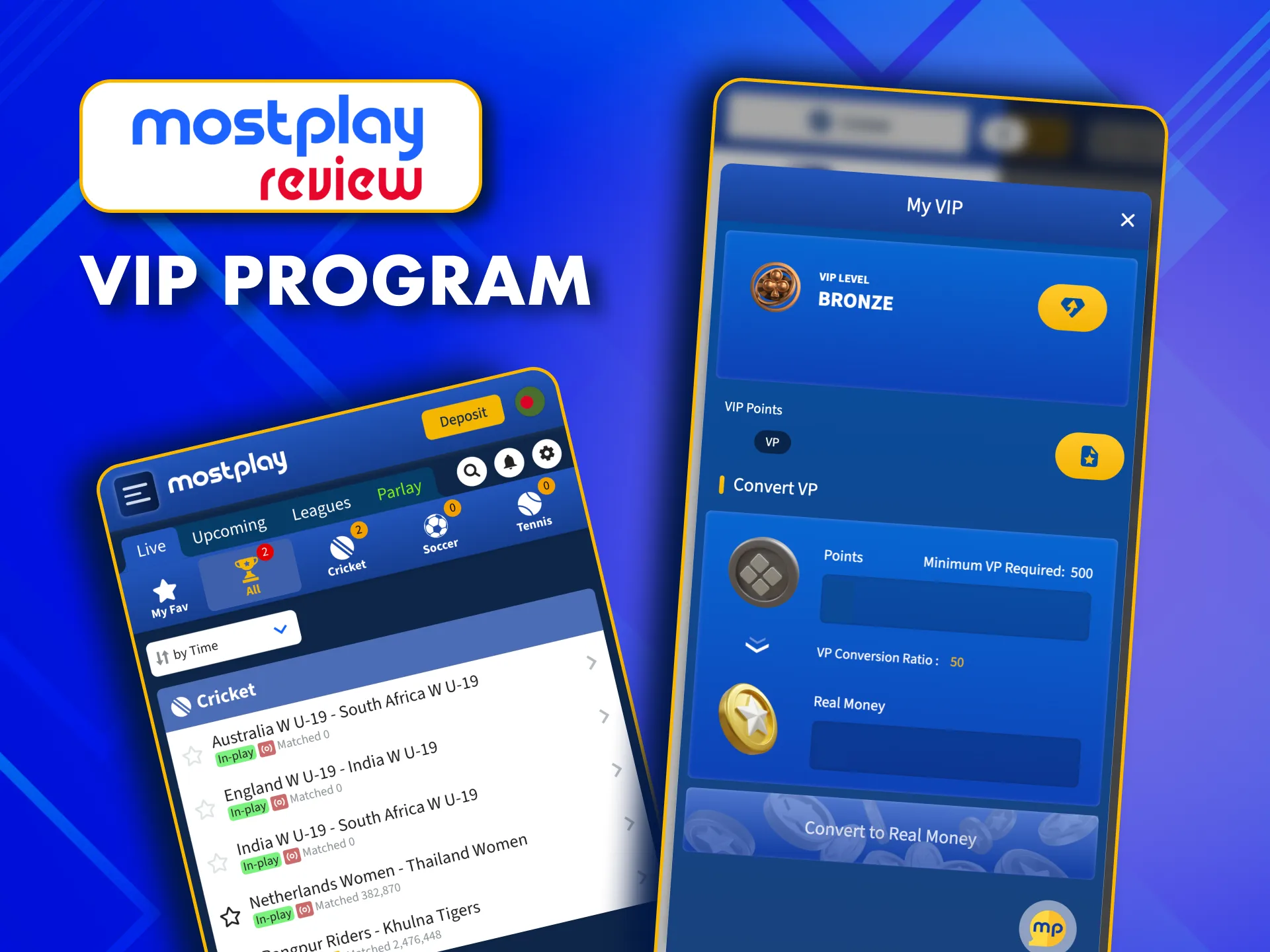 Join the MostPlay VIP Program: exclusive rewards for loyal players.