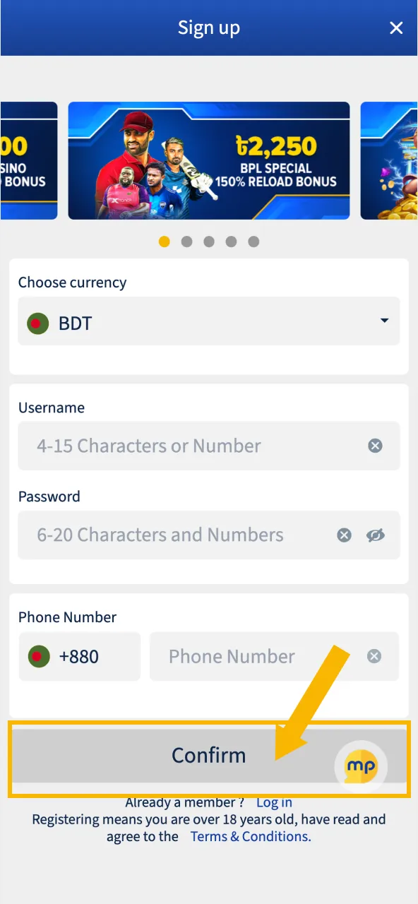 Finish creating your MostPlay account.