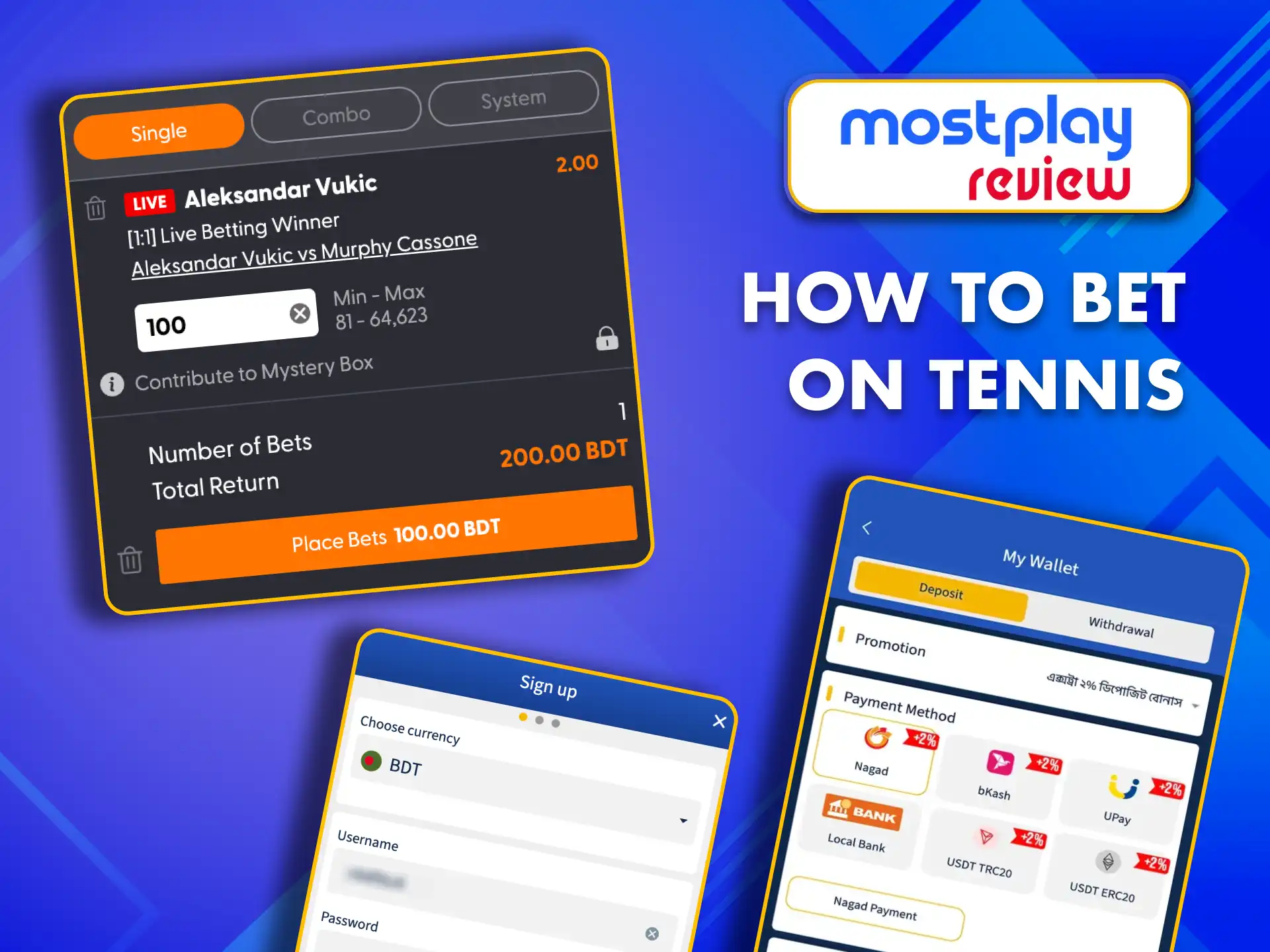 Sign up at MostPlay and start betting on tennis today.