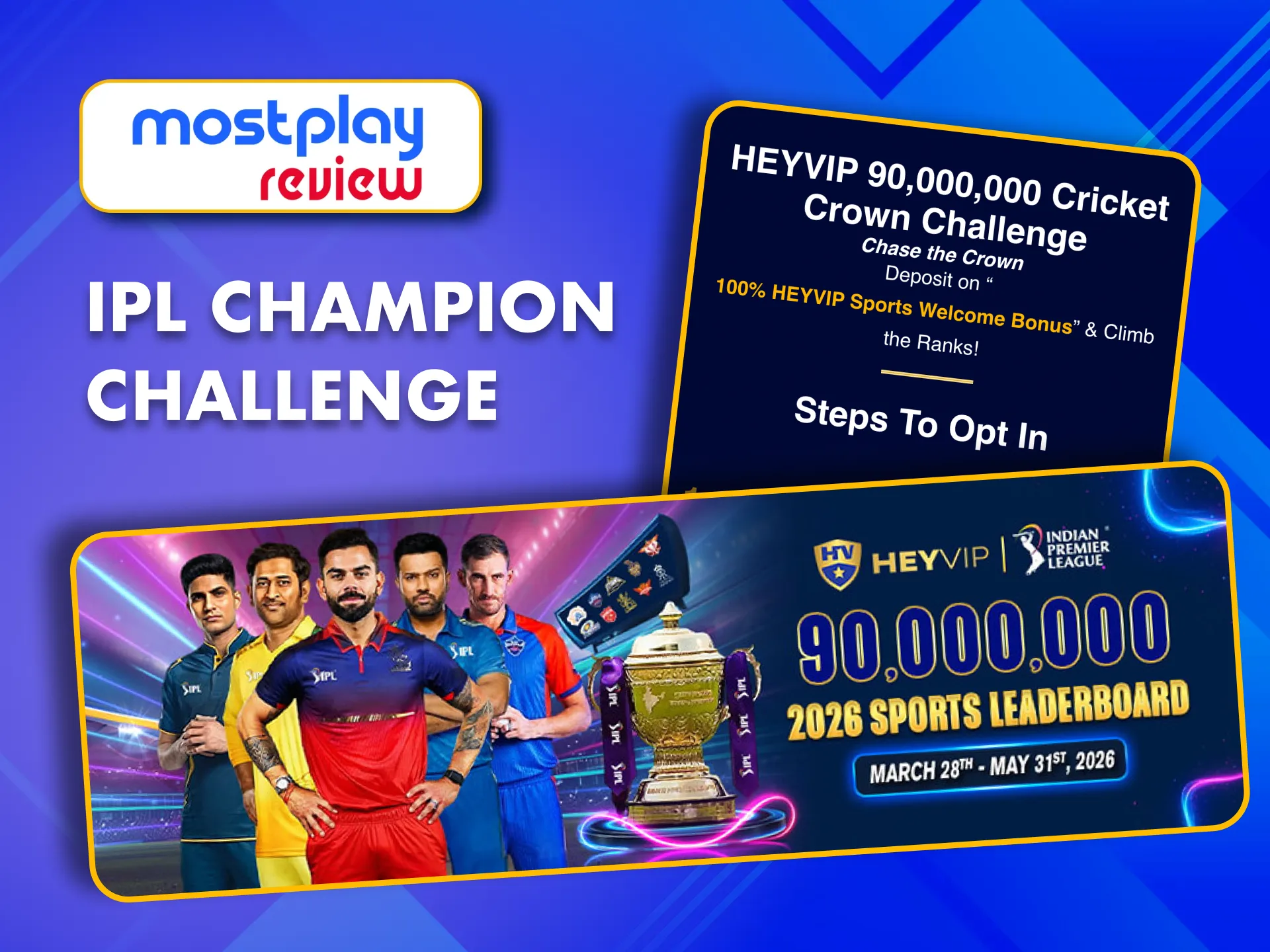 Unlock huge rewards with MostPlay by joining the IPL Champion Challenge and enjoy fresh chances every week.